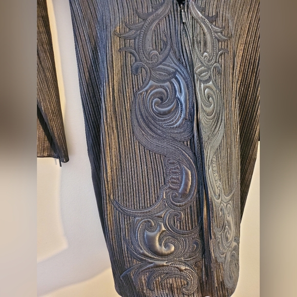 ROBERTO CAVALLI Black Leather Mini Dress Women's Size 44 - Picture 11 of 16